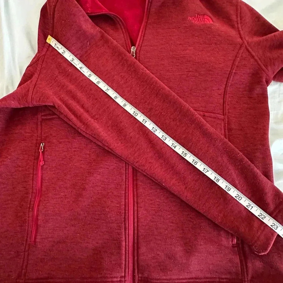 North Face Men's Red Wine Color Full Zip fleece Jacket embroidered logos Sz XL. - Picture 8 of 11